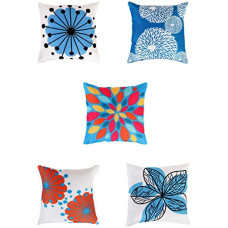 Deals and Offers on - HOMETALES Pack of 5 Polyester Floral Printed Square Cushion Cover 40x40 Cm Multicolor Deals, Discounts & Offers on - HOMETALES Pack of 5 Polyester Floral Printed Square Cushion Cover 40x40 Cm Multicolor