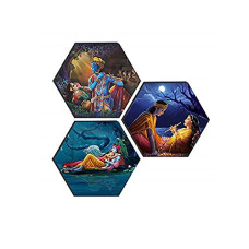 Deals and Offers on - SAF Set of 3 Hexagon Radha Krishna UV Textured Self Adessive Painting 17 Inch X 17 Inch SANFHX30272 Deals, Discounts & Offers on - SAF Set of 3 Hexagon Radha Krishna UV Textured Self Adessive Painting 17 Inch X 17 Inch SANFHX30272