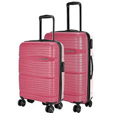 Deals and Offers on - Nasher Miles Nicobar Hard-Sided Polypropylene Luggage Set of 2 Maroon and Brown Trolley Bags (55 & 65 cm) Deals, Discounts & Offers on - Nasher Miles Nicobar Hard-Sided Polypropylene Luggage Set of 2 Maroon and Brown Trolley Bags (55 & 65 cm)