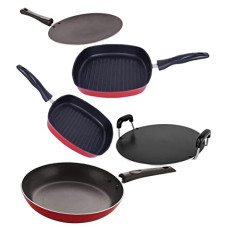 Deals, Discounts & Offers on Cookware - NIRLON Aluminium Non Stick Cookware Set Of 5 Pieces Combo For Wedding Gift(Ct11_Gp22.5_Gp24_Rt_Tp24)