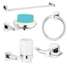 Deals and Offers on - Adeptt Spa Series Zinc Material Accessories Set (Silver) Deals, Discounts & Offers on - Adeptt Spa Series Zinc Material Accessories Set (Silver)