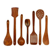Deals and Offers on - Wooden Serving and Cooking Spoons Set Kitchen Organizer Items Kitchen Accessories Items Deals, Discounts & Offers on - Wooden Serving and Cooking Spoons Set Kitchen Organizer Items Kitchen Accessories Items