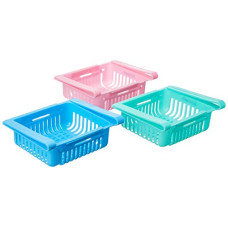 Deals and Offers on - Amazon Brand - Solimo Expandable Fridge Storage Organizer ( Set of 3 ) Deals, Discounts & Offers on - Amazon Brand - Solimo Expandable Fridge Storage Organizer ( Set of 3 )