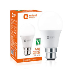 Deals, Discounts & Offers on  - Orient Electric Motion Sensor LED Bulb 12W, radar based led light with Auto On-Auto OFF feature, Cool White, 6500K, B22d cap, Pack of 1