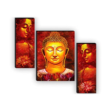 Deals and Offers on - SAF Set of 3 Buddha Paintings Deals, Discounts & Offers on - SAF Set of 3 Buddha Paintings