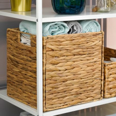 Deals and Offers on - Nayasa Foldable Wicker Basket With Handle,Hand Woven Basket Made With Hyacinth Grass | Versatile Dry Grass Storage Basket, Brown Deals, Discounts & Offers on - Nayasa Foldable Wicker Basket With Handle,Hand Woven Basket Made With Hyacinth Grass | Versatile Dry Grass Storage Basket, Brown