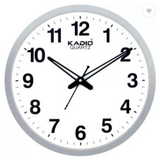 Deals and Offers on - Kadio Analog 32 cm X 32 cm Wall Clock (White, with Glass, Standard) Deals, Discounts & Offers on - Kadio Analog 32 cm X 32 cm Wall Clock (White, with Glass, Standard)