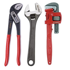 Deals and Offers on - ACHRO Kit Of 3 Tools Plumbing Kit (Contains 10 Inch Water Pump Plier, 10 Inch Pipe Wrench, 8 Inch Adjustable wrench) Multipurpose Tool Kit Set Deals, Discounts & Offers on - ACHRO Kit Of 3 Tools Plumbing Kit (Contains 10 Inch Water Pump Plier, 10 Inch Pipe Wrench, 8 Inch Adjustable wrench) Multipurpose Tool Kit Set