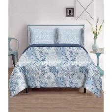 Deals and Offers on - Blossoms pure100% Cotton King Size bedsheets with 2 Pillow Cases. 112 inch x 112 inch Sheets with Floral Designs on Sky Blue bedsheets with Engineered Pillows to Make Your Bedroom More Alluring. Deals, Discounts & Offers on - Blossoms pure100% Cotton King Size bedsheets with 2 Pillow Cases. 112 inch x 112 inch Sheets with Floral Designs on Sky Blue bedsheets with Engineered Pillows to Make Your Bedroom More Alluring.