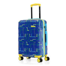 Deals, Discounts & Offers on  - Nasher Miles Denver Hard-Sided Polycarbonate Printed Cabin Luggage Navy Blue 20 inch |55cm Trolley Bag