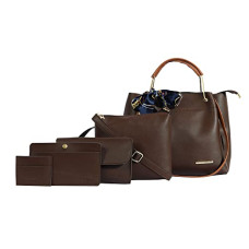 Deals and Offers on - Bagsy Malone Women's Vegan Leather Stylish Tote Bag | Pack of 5 | Ladies Purse Handbag Deals, Discounts & Offers on - Bagsy Malone Women's Vegan Leather Stylish Tote Bag | Pack of 5 | Ladies Purse Handbag