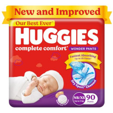 Deals, Discounts & Offers on Baby Care - Huggies Complete Comfort Wonder Pants Newborn / Extra Small (NB/XS) Size (Up to 5 Kg) Baby Diaper Pants, 90 count, India's Fastest Absorbing Diaper with upto 4x faster absorption, Unique Dry Xpert Channel