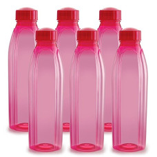 Deals, Discounts & Offers on  - Cello Crystal PET Bottle Set, 1 Litre, Set of 6, Pink