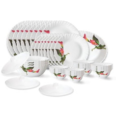 Deals and Offers on - Larah by Borosil Stargazer Fluted Series Opalware Dinner Set | 36 Pieces for Family of 8 | Microwave & Dishwasher Safe | Bone-Ash Free | Crockery Set Deals, Discounts & Offers on - Larah by Borosil Stargazer Fluted Series Opalware Dinner Set | 36 Pieces for Family of 8 | Microwave & Dishwasher Safe | Bone-Ash Free | Crockery Set