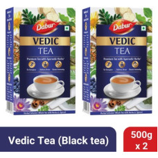 Deals, Discounts & Offers on Food and Health - Dabur Vedic Premium Ayurvedic Herbs Black Tea Box(2 x 500 g)