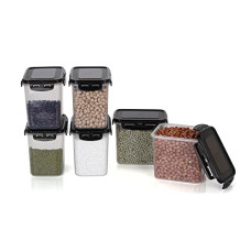 Deals and Offers on - Polyset Super Lock Container Rectangular, 1600ml, Set of 4, Black Deals, Discounts & Offers on - Polyset Super Lock Container Rectangular, 1600ml, Set of 4, Black