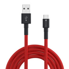 Deals and Offers on - Portronics Konnect B Type C Cable with 3.0A Output, Nylon Braided, Fast Data Sync, Tangle Resistant, 1M Length(Red) Deals, Discounts & Offers on - Portronics Konnect B Type C Cable with 3.0A Output, Nylon Braided, Fast Data Sync, Tangle Resistant, 1M Length(Red)