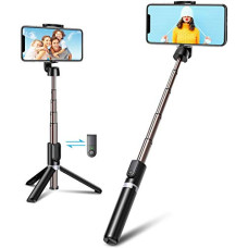 Deals, Discounts & Offers on Mobile Accessories - HOLD UP Selfie Stick, Extendable Selfie Stick with Wireless Remote and Tripod Stand, Portable, Lightweight, Compatible with All Smartphone and Mobile (Black)