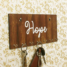 Deals and Offers on - eCraftIndia Hope Theme Wooden Key Holder with 7 Hooks Deals, Discounts & Offers on - eCraftIndia Hope Theme Wooden Key Holder with 7 Hooks