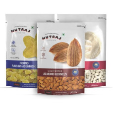 Deals and Offers on Food and Health - Nutraj Dry Fruits Super Saver Pack 750g Cashews, Almonds, Raisins(3 x 250 g) Deals, Discounts & Offers on Food and Health - Nutraj Dry Fruits Super Saver Pack 750g Cashews, Almonds, Raisins(3 x 250 g)