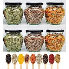Deals and Offers on - MEELANA Airtight Glass Jars and Container For Kitchen Items and Accessories 400 ml Mataki Glass Jar with Metal Lid For Ghee Pickle Dryfruits Tea Coffee Sugar (Black-6) Deals, Discounts & Offers on - MEELANA Airtight Glass Jars and Container For Kitchen Items and Accessories 400 ml Mataki Glass Jar with Metal Lid For Ghee Pickle Dryfruits Tea Coffee Sugar (Black-6)