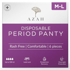 Deals and Offers on Health & Personal Care - AZAH Period Panties For Women Leak Proof (Pack of 6) 650ml Absorbent Disposable Panties After Delivery and Night Period Panties With 360 Leak-Proof Technology | M-L Deals, Discounts & Offers on Health & Personal Care - AZAH Period Panties For Women Leak Proof (Pack of 6) 650ml Absorbent Disposable Panties After Delivery and Night Period Panties With 360 Leak-Proof Technology | M-L