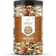 Deals and Offers on - Freshtige100% Natural Premium Mix Dry Fruits with Almonds | Cashew | Kishmish | Apricot | Black Raisins | Nuts and Dry Fruits (Jar pack) (1 kg) Deals, Discounts & Offers on - Freshtige100% Natural Premium Mix Dry Fruits with Almonds | Cashew | Kishmish | Apricot | Black Raisins | Nuts and Dry Fruits (Jar pack) (1 kg)