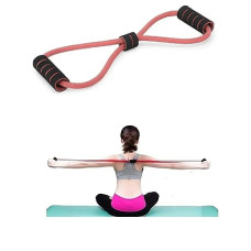 Deals, Discounts & Offers on  - IDELLA Resistance Yoga Tube Band - 6.8kg (15lbs) Figure 8 Shaped Latex Tube, Soft Chest Expander Fitness Exercise, Workout Chest Arm & Shoulder Stretch Exercise Equipment