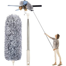 Deals, Discounts & Offers on Home Improvement - Microfiber Feather Duster Bendable & Extendable Fan Cleaning Duster with 100 inches Expandable Pole Handle Washable Duster