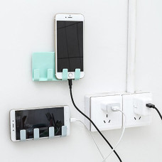 Deals, Discounts & Offers on Mobile Accessories - Skudgear Multipurpose Wall Mount Phone Holder with 4 Hooks | Socket Charging Box | Bracket Stand Holder | Shelf Mount Support | Universal