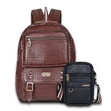 Deals, Discounts & Offers on Laptop Accessories - Pramadda Pure Luxury Casual Vegan Leather Laptop Backpack Side Crossbody Sling Bag For Men Women Combo | Special Birthday Anniversary Corporate Gift Pack | Unique Useful Gift Set.