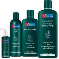 Deals, Discounts & Offers on  - Dr Batra's Anti Dandruff Hair Serum, Conditioner - 200 ml, Hair Oil - 200 ml and Dandruff Cleansing Shampoo - 500 ml(4 Items in the set)
