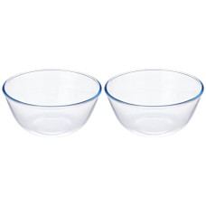 Deals, Discounts & Offers on  - Amazon Brand - Solimo Borosilicate Glass Mix Bowl, Set Of 2 (3,600 milliliter Each), Transparent