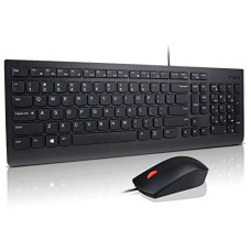 Deals and Offers on - Lenovo Essential Wired Combo - Wired Keyboard and Mouse Set - USB - Black Deals, Discounts & Offers on - Lenovo Essential Wired Combo - Wired Keyboard and Mouse Set - USB - Black