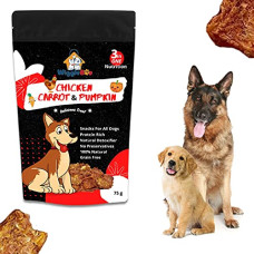 Deals and Offers on - WiggleBoo Chicken, Carrot & Pumpkin Dog Treat | Protein Rich | Natural Detoxifier | Crunchy Snack (75g) Deals, Discounts & Offers on - WiggleBoo Chicken, Carrot & Pumpkin Dog Treat | Protein Rich | Natural Detoxifier | Crunchy Snack (75g)