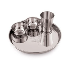 Deals, Discounts & Offers on  - Coconut Stainless Steel Laser Engrave Design Dinner Set/Dinnerware - 5 Pieces