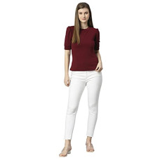 Deals and Offers on Women - WESTHOOD Women's Casual Lycra Round Neck Crop Top with Stylish Baloon Sleeve Deals, Discounts & Offers on Women - WESTHOOD Women's Casual Lycra Round Neck Crop Top with Stylish Baloon Sleeve