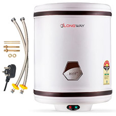 Deals, Discounts & Offers on  - Longway Hotplus 25 LTR Automatic Storage Water Heater with Multiple Safety System & Anti-Rust Coating 5 Star Rated (Off White, 25 LTR, Pack of 1)