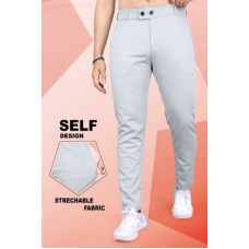 Deals and Offers on - INDICLUBMen Slim Fit Silver Linen Blend Trousers Deals, Discounts & Offers on - INDICLUBMen Slim Fit Silver Linen Blend Trousers