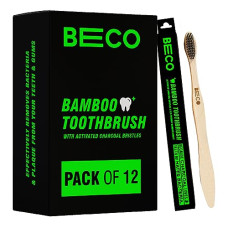 Deals and Offers on - Beco Compostable Bamboo Toothbrush with Ultra-Soft Charcoal activated Bristles, 100% Natural & Eco-Friendly (Pack of 12) Deals, Discounts & Offers on - Beco Compostable Bamboo Toothbrush with Ultra-Soft Charcoal activated Bristles, 100% Natural & Eco-Friendly (Pack of 12)