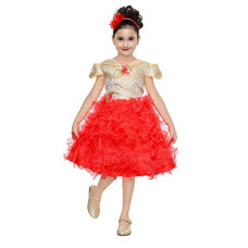 Deals, Discounts & Offers on Baby Care - DHS Tomato Red Coloured Girls Frock (18-24 Months)