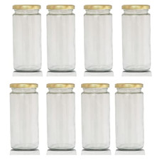 Deals, Discounts & Offers on  - Pure Source India Kitchen Storage long Bamboo Glass Jars For Sauce, Pickle, Cereal, Spice, Spaghetti Noodles (200 ml, Transparent) -Pack of (2)