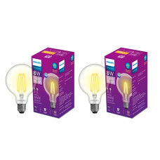 Deals and Offers on - PHILIPS 8-watt G95 Filament LED Glass Globe Bulb | Bulb Base: E27, 600 Lumen Decorative Glass Light Bulb for Home Decoration | Warm White, Pack of 2 Deals, Discounts & Offers on - PHILIPS 8-watt G95 Filament LED Glass Globe Bulb | Bulb Base: E27, 600 Lumen Decorative Glass Light Bulb for Home Decoration | Warm White, Pack of 2