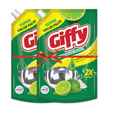 Deals and Offers on - Giffy Concentrated Liquid Dish Wash Gel with Active Salt & Lime| 2x Faster Tough Grease Removal & Mild Fragrance| Removes Tough Malodour| Leaves No White Residue| Hand-Safe | 900ml (Pack of 2) Deals, Discounts & Offers on - Giffy Concentrated Liquid Dish Wash Gel with Active Salt & Lime| 2x Faster Tough Grease Removal & Mild Fragrance| Removes Tough Malodour| Leaves No White Residue| Hand-Safe | 900ml (Pack of 2)