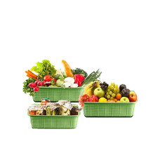 Deals and Offers on - HOMETALES Multi-Purpose Baskets/Strainer, Green (3U) Deals, Discounts & Offers on - HOMETALES Multi-Purpose Baskets/Strainer, Green (3U)