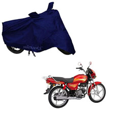 Deals, Discounts & Offers on Accessories - MotoTrance ESSENTIALS Blue Bike Cover - Hero HF Deluxe | With Storage Bag | Water Resistant | Dust and Heat Protection | PU Taffeta | Mirror Pockets | 5-Thread Interlock Stitching | Motorcycle Cover | Stylish Bike Accessories (Blue)