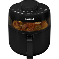 Deals and Offers on - Havells Air Fryer Prolife Crystal | See-Through Window | 85% Less Oil | 5L Pan | 8 Presets Menu | Auto Restart | Touch Screen | Digital Display |Dehydrator Mode | 1500 Watt & 2 Year Warranty, 5 Liter Deals, Discounts & Offers on - Havells Air Fryer Prolife Crystal | See-Through Window | 85% Less Oil | 5L Pan | 8 Presets Menu | Auto Restart | Touch Screen | Digital Display |Dehydrator Mode | 1500 Watt & 2 Year Warranty, 5 Liter