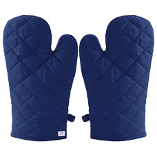 Deals, Discounts & Offers on  - Heart Home Heat Resistant Cotton Kitchen Oven Mitt Microwave Gloves, Set of 2 (Blue)-HS43HEARTH26080