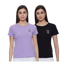 Deals and Offers on Women - Amazon Brand - INKAST Women's Cotton T-Shirt (Pack of 2) Deals, Discounts & Offers on Women - Amazon Brand - INKAST Women's Cotton T-Shirt (Pack of 2)