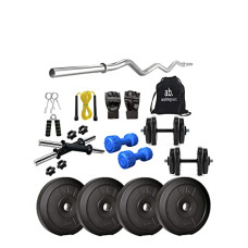 Deals and Offers on - anythingbasic. PVC 8 Kg Home Gym Set with One 3 Ft Curl, and One Pair Dumbbell Rods with Gym Accessories, 1 kg x 2- PVC Dumbells Deals, Discounts & Offers on - anythingbasic. PVC 8 Kg Home Gym Set with One 3 Ft Curl, and One Pair Dumbbell Rods with Gym Accessories, 1 kg x 2- PVC Dumbells